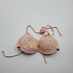 Victoria's Secret Spotted Halter Bikini Top Size 34C